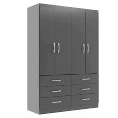 guarda-roupa solteiro treviso 4 pt 6 gv preto