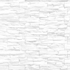 Papel De Parede Pedra Canjiquinha Branca Adesivo Aspecto 3D