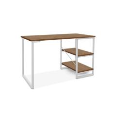 Escrivaninha Industrial Office Star 1,20m 2 Prateleiras (Imbuia/Branco)