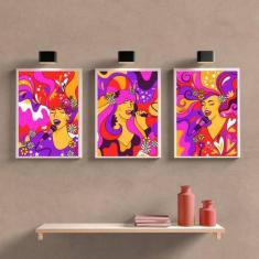 Kit Quadro Decorativo Figurativos Cantoras 45X34Cm 3 Peças - Quadros O