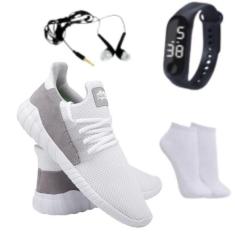 Tênis Caminhada Fitness Academia + Relógio + Meia + Fone - Ever Way, B