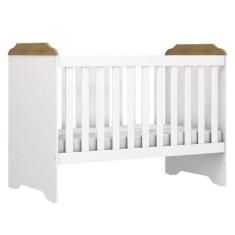 Berço Americano Mini Cama Mel Branco Acetinado Amadeirado - Carolina -