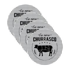 Sousplat Churrasco Preto - NSW, 4 Peças, Sem base