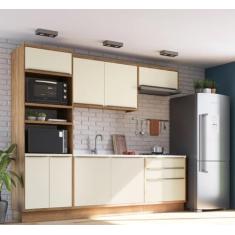 Cozinha Completa 5 Peças 8 Portas Viena Freijó/Cinza Argila