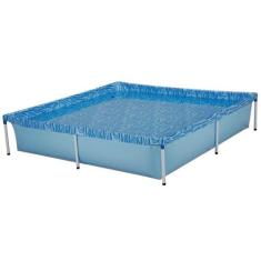 Piscina estrutural armação retangular infantil 1500l pvc mor
