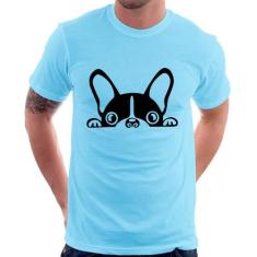 Camiseta Cachorro Boston Terrier - Foca na Moda, Azul bebê, GGG