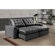 Sofá Retrátil e Reclinável 4 Lugares Esmeralda - VivaroDecor