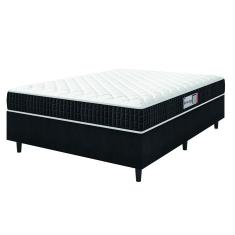 Cama Box Colchão Casal Espuma D33 New Millenium 138x188x57cm Preto / Branco Hellen - Suporta até 120kg por Pessoa