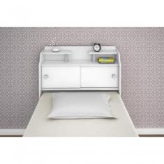 Cabeceira Box Solteiro Elisa Branco Ou Branco/preto