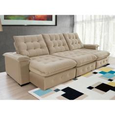 Sofá Coliseu 3.10m Retrátil E Reclinável Super Pillow - Bege