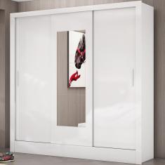 Guarda-roupa Dubai Com Espelho Branco Carioca Móveis Branco