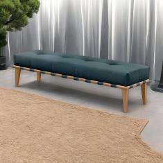 Recamier Luxo Madeira Maciça Valentin Azul