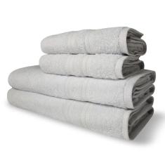 Jogo De Toalhas Luxo 4 Pçs Itália Soft 2 Banho 2 Rosto Branco