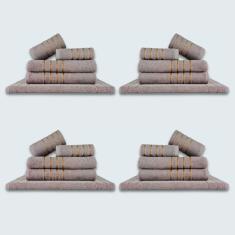 Jogo De Toalhas 20 Pçs Coleção Montreal 100% Algodão Cinza