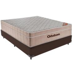 Cama Box Marrom E Colchão Airtech Springpocket Molas Ensacadas Viúvo Ortobom