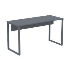 Mesa Escritório P25 Tub Pandin 150 Cm (larg) Tampo Mdp Grafito Pé Aço Tubular Grafito