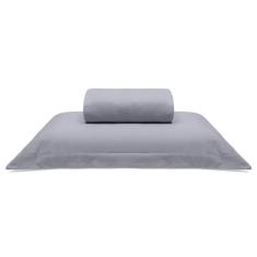 Jogo De Cama Buettner Solteiro King Malha 100% Algodão Liso 2 Peças Image Cinza