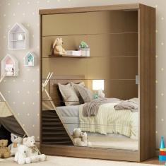 Guarda-roupa Infantil Madesa 2 Portas Correr Espelho Rustic
