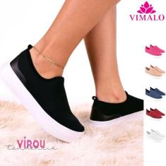 Tênis feminino slip on shoes sola expandida super leve e flexível sh-0