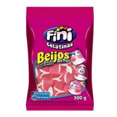 Balas de gelatina Beijos Morango 500g - Fini