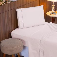 Jogo de Lençol Solteiro 3 Peças Percal 400 Fios 100% Algodão Acetinado