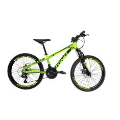 Bicicleta Aro 24 Rino Everest 21v Freio A Disco Câmbios Shimano - Amarelo Neon