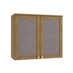 Armário Aéreo Cozinha Modulado Botanic M633 c/ 2 Portas c/ Tela 80cm N