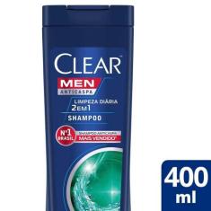 Shampoo Anticaspa Clear Men Limpeza Diária 2 Em 1 - 400ml, 400ml