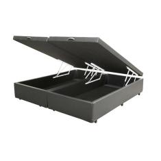 Base Box Baú Blindado Casal Bipartido AColchoes Sintético Cinza 49x138x188