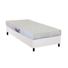 Cama Box Solteiro: Colchão Espuma Herval AG65 Frontier + Base crc Courano White(88x188)