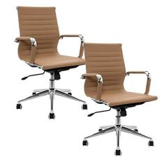 Cadeira Escritório Diretor Giratória Style Charles Eames Conjunto Com 2 Unidades