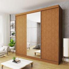 Guarda-roupa Casal 3 Portas de Correr e 3 Espelhos Evidence Carvalho