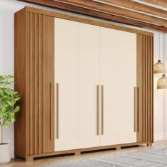 Guarda-roupa Casal 6 Portas 4 Gavetas Nathaniel Espresso Móveis Nature/Off White