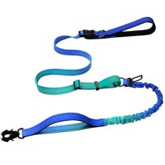 Coleira resistente para cães mãos livres com mosquetão de liberação rápida e correia de cintura ajustável sem puxar para cães correndo, para caminhadas e treinamento com cinto de segurança de carro de