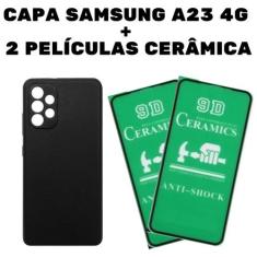 Capa Capinha Aveludada + 2 Películas Cerâmica Celular Samsung A23 4G -