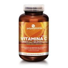 Vitamina C Zinco Selênio 60 Caps Auxilia Sistema Imunológico - Prophar