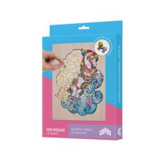 Jogo Quebra-Cabeça de Madeira Estampa Unicórnio com 129 Peças Copag - 