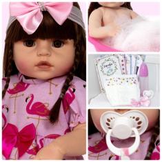 Boneca Reborn Baby Princesa Julia 100% Silicone + Acessórios - Cegonha