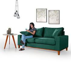 Sofá Living Istambul em Suede Essencial Estofados, Verde