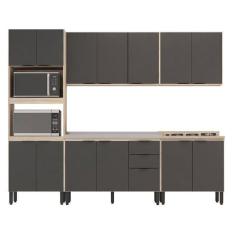 Cozinha Modulada Composição Fhr001 Firenze 5 Peças Avena Grafito - Demóbile Avena Grafito
