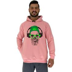 Blusa Moletom Tradicional Com Touca MXD Conceito Caveira De Headset, M