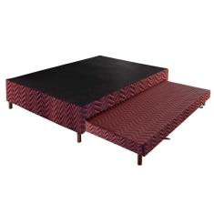 Cama Box Base C-auxiliar Casal Sommier Rústico Wine (138x188x30) - Paropas