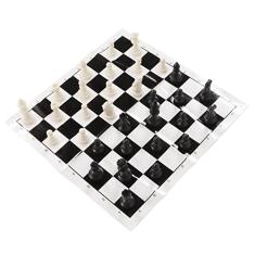 Conjunto de Xadrez de Plástico Portátil, Conjunto de Xadrez para Adultos Conjunto de Xadrez de Padrão Internacional Com Tabuleiro de Xadrez para Acampamento e Viagens Ao Ar Livre