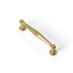 Goo-Ki Pacote com 6 puxadores de gaveta de puxador de armário de ouro escovado, 5,04 polegadas (128 mm) c-c liga de zinco sólida moderna barra de ouro para armário cômoda guarda-roupa móveis de