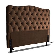 Cabeceira Casal 138 - Bello Box - Dunas Veludo Tabaco Escuro