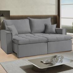 Sofá Cama Dallas 170 Cm sem Caixa Veludo Cinza