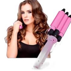 Ondulador Tri-Onda Rosa Bivolt 25Mm Profissional Cabelo - Bellator, Bi