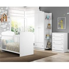 Quarto Completo João e Maria com guarda-roupa, cômoda e berço Multimóveis Branco/colorido