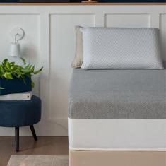 Colchão Solteiro King Guldi Dream Mola Ensacada (30x96x203) com Travesseiro Guldi Soft Nasa Branco e Cinza