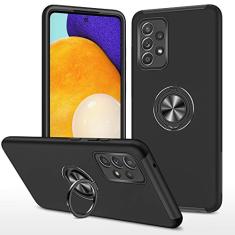 SORAKA Capa para Samsung Galaxy A52 com suporte de anel invisível e placa de metal para montagem magnética em carro Capa rígida para PC Capa Samsung Galaxy A52s 5G Capa